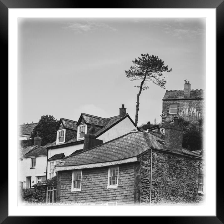 Coastal Village Charms: Houses on the Hillside of  Framed Mounted Print by Stephen Young