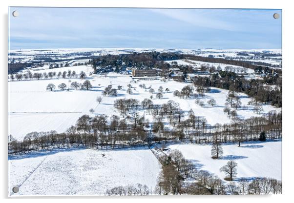 Wentworth Castle In The Snow Acrylic by Apollo Aerial Photography