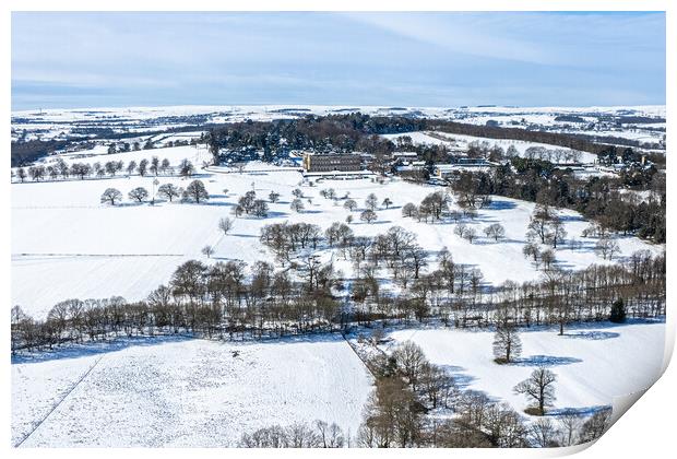 Wentworth Castle In The Snow Print by Apollo Aerial Photography