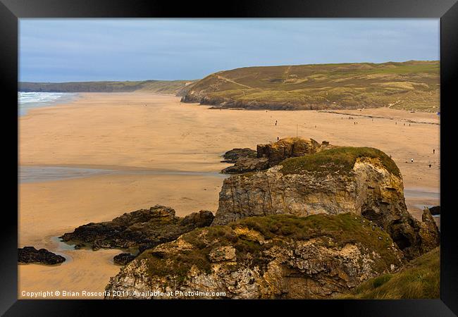 Perranporth in the winter Framed Print by Brian Roscorla