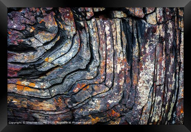 Geology Layers of Rock Framed Print by Stephen Young