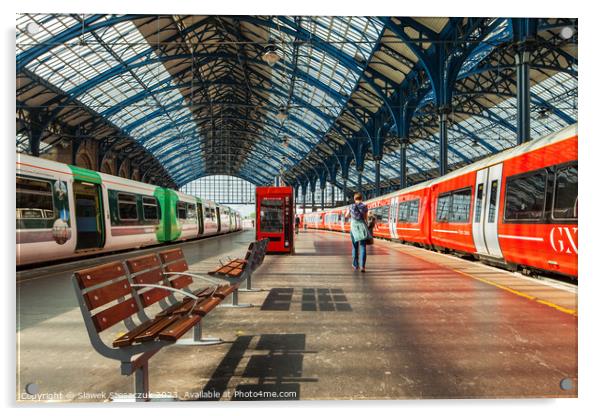 Brighton Station Acrylic by Slawek Staszczuk
