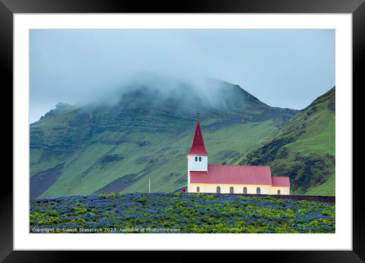 Vik Church Framed Mounted Print by Slawek Staszczuk