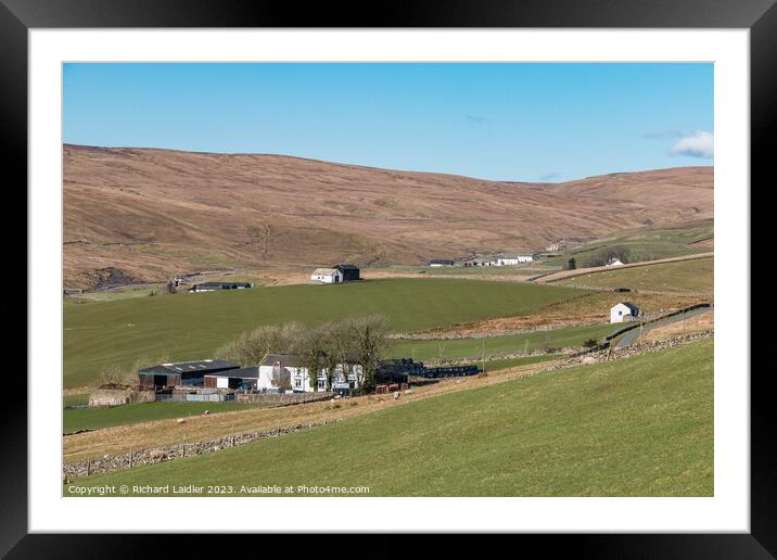Four Harwood Farms, Upper Teesdale Framed Mounted Print by Richard Laidler