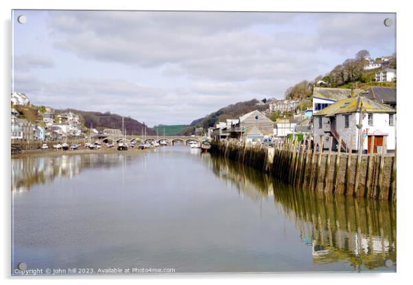 River Looe and Looe bridge Cornwall Acrylic by john hill