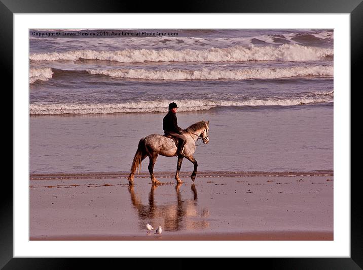 On The Beach Framed Mounted Print by Trevor Kersley RIP