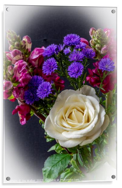 A bouquet of mixed flowers Acrylic by Joy Walker