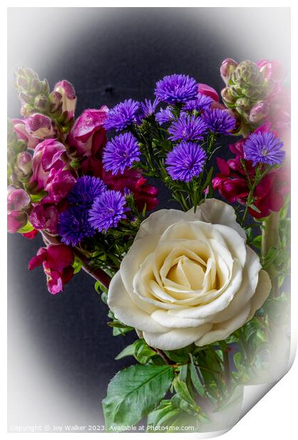 A bouquet of mixed flowers Print by Joy Walker