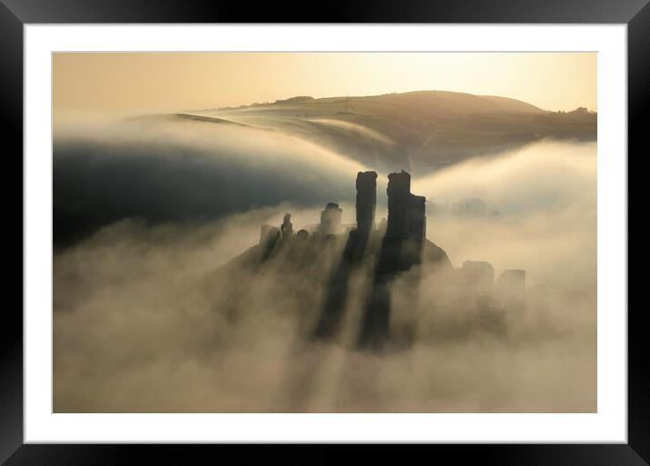 Corfe in the Clouds Framed Mounted Print by David Neighbour