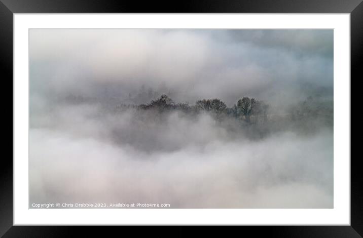 Thornhill lost in mist Framed Mounted Print by Chris Drabble