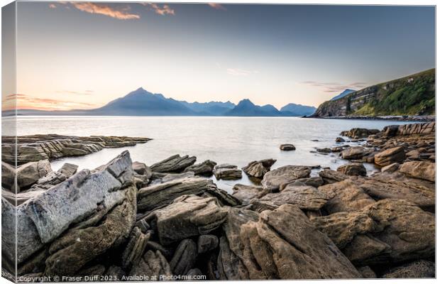 Stunning Dusk View of the Black Cuillin from Elgol Canvas Print by Fraser Duff