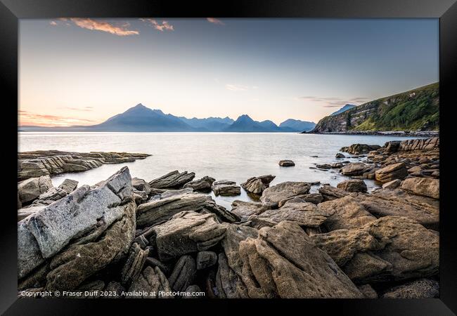 Stunning Dusk View of the Black Cuillin from Elgol Framed Print by Fraser Duff