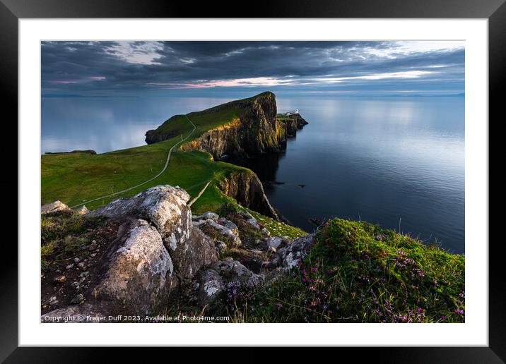 Neist Point Lighthouse at Sunset, Isle of Skye Framed Mounted Print by Fraser Duff