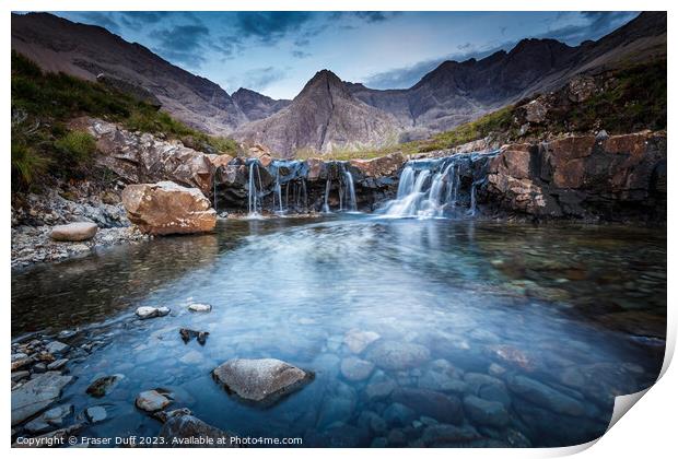 Blue Hour at the Fairy Pools, Isle of Skye Print by Fraser Duff
