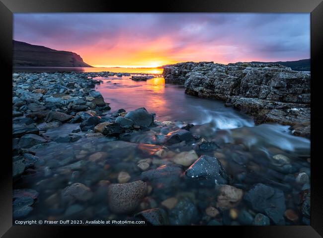 Sunset over Loch na Keal, Isle of Mull, Scotland Framed Print by Fraser Duff