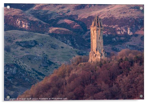 The Wallace Monument at Sunset, Stirling Acrylic by Fraser Duff