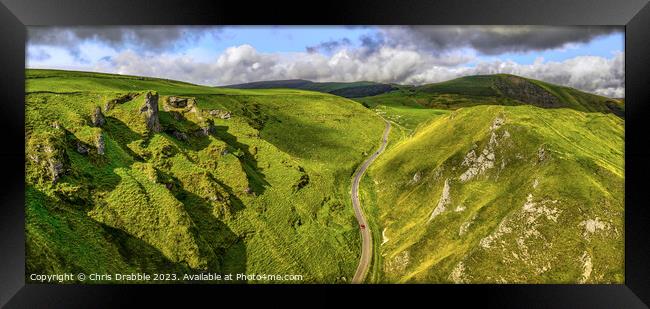Winnats Pass Panoramic (revisited) Framed Print by Chris Drabble