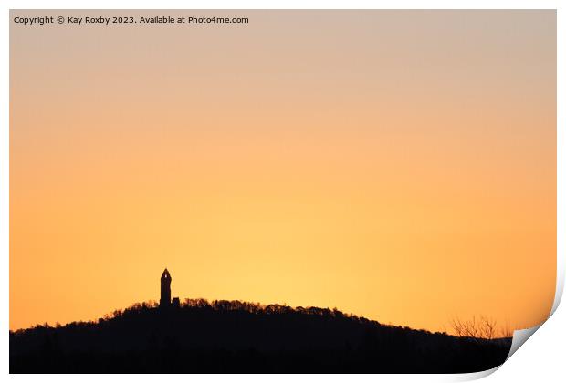 Wallace Monument sunrise Print by Kay Roxby