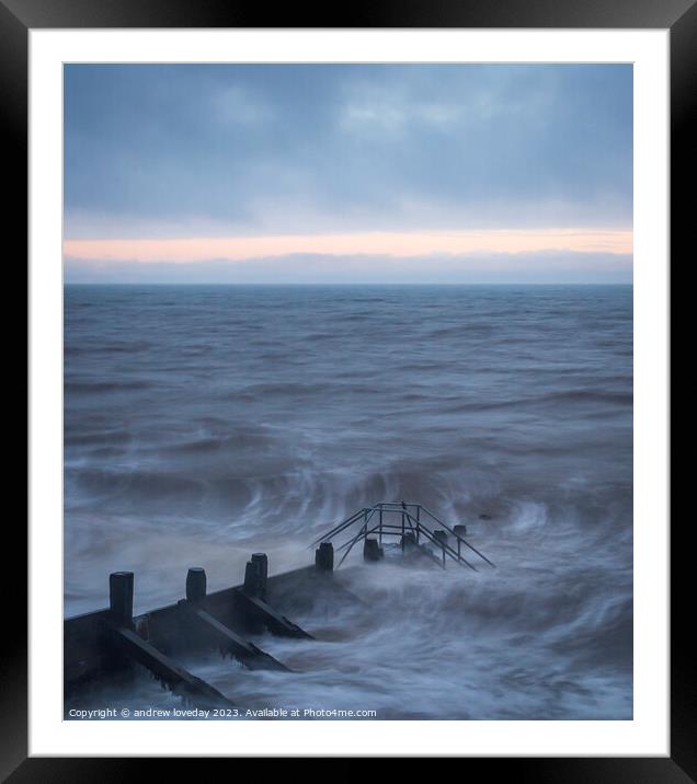 choppy seas Framed Mounted Print by andrew loveday