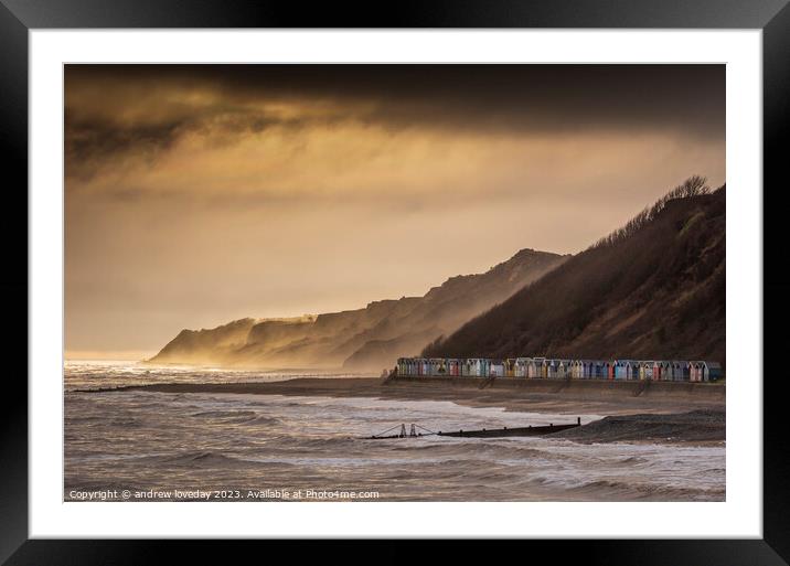 mist on the cliffs Framed Mounted Print by andrew loveday