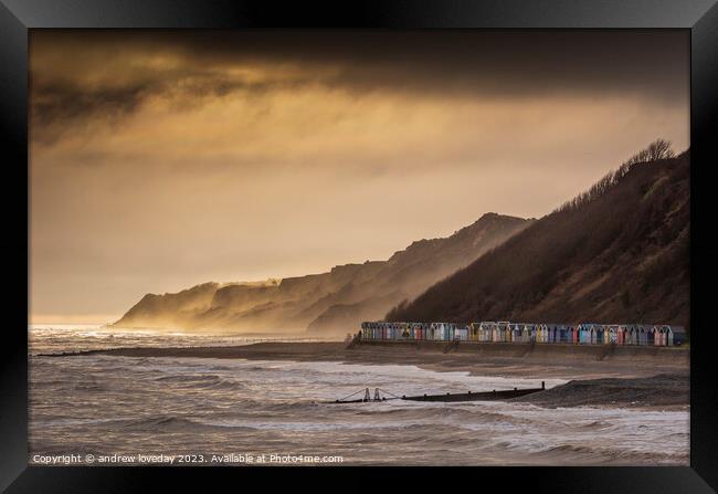 mist on the cliffs Framed Print by andrew loveday