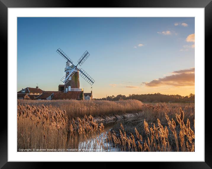 Cley golden reeds Framed Mounted Print by andrew loveday