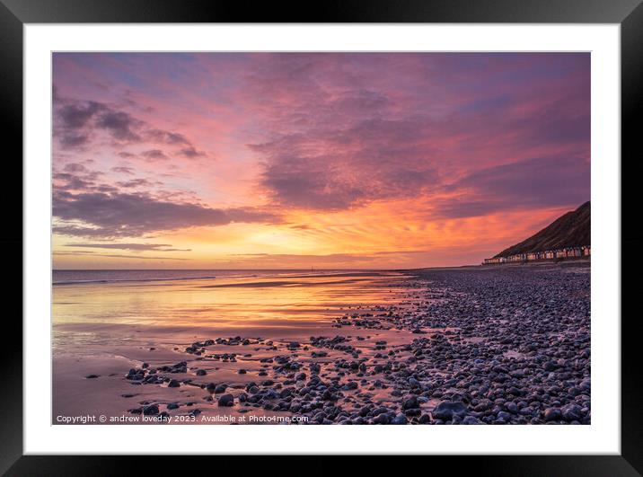 Pastel sunrise at Cromer  Framed Mounted Print by andrew loveday