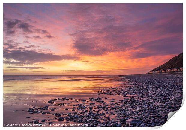 Pastel sunrise at Cromer  Print by andrew loveday