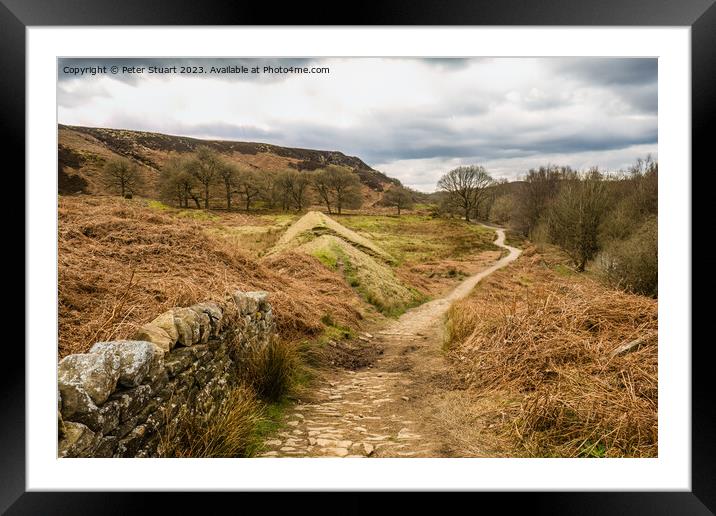 Walking on the West Pennine Moors from Great Hill Framed Mounted Print by Peter Stuart