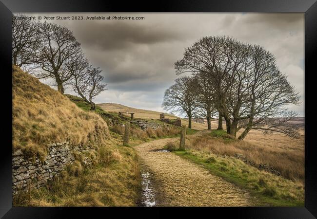 On the West Pennine Moors from Great Hill to White Coppice Framed Print by Peter Stuart