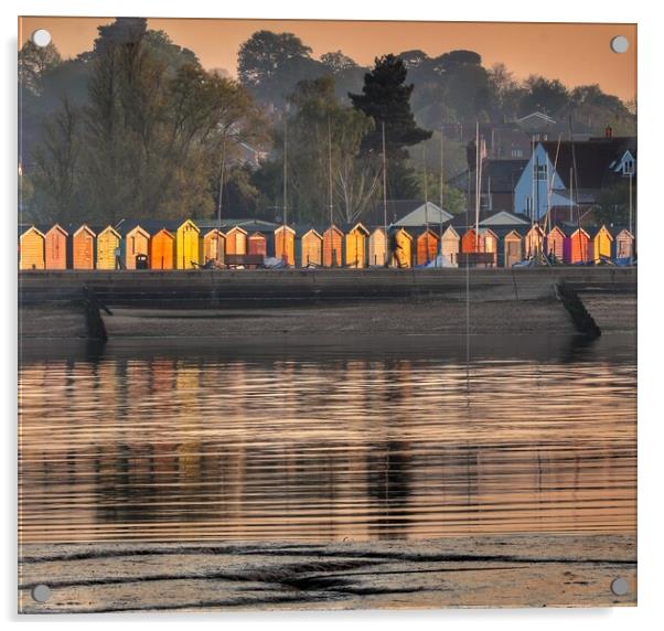 Brightlingsea promenade in the sunrise colours  Acrylic by Tony lopez