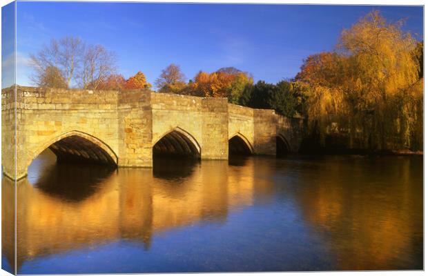 Bakewell Bridge & River Wye   Canvas Print by Darren Galpin