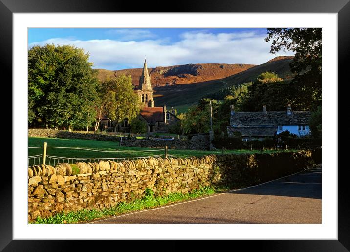 Holy Trinity Church, Edale & Kinder Scout Framed Mounted Print by Darren Galpin