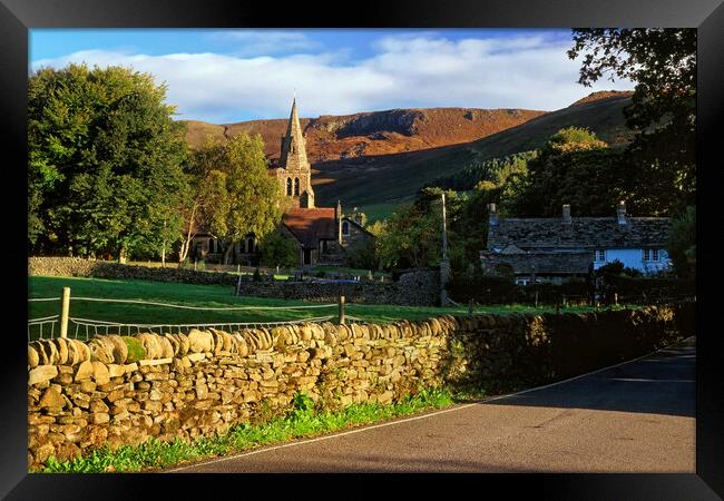 Holy Trinity Church, Edale & Kinder Scout Framed Print by Darren Galpin