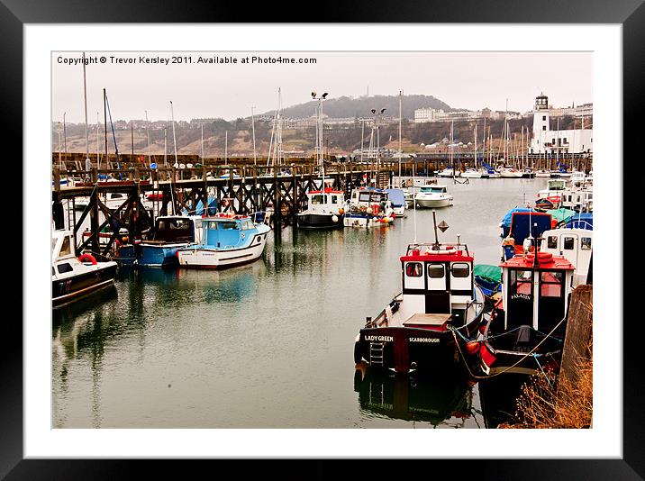 Scarborough Harbour Framed Mounted Print by Trevor Kersley RIP
