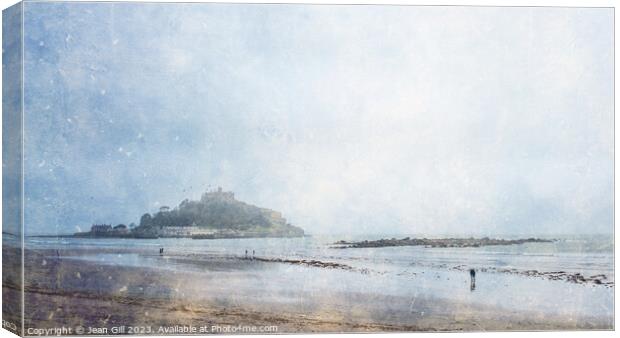 St Michael's Mount and Marazion Beach, Cornwall Canvas Print by Jean Gill