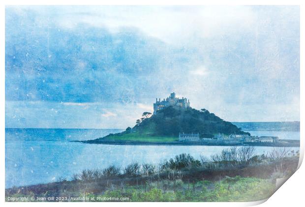 St Michaels Mount in the Blue Hour Print by Jean Gill