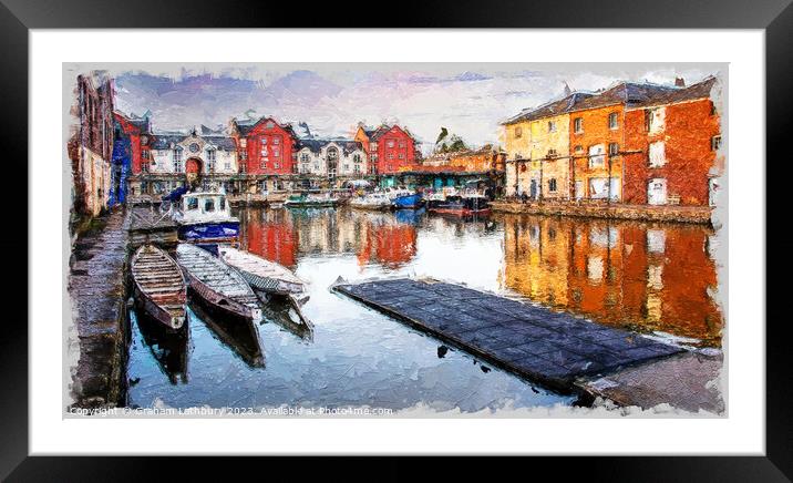 Exeter Quays in Oils Framed Mounted Print by Graham Lathbury