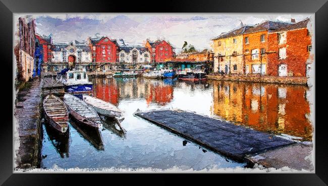 Exeter Quays in Oils Framed Print by Graham Lathbury