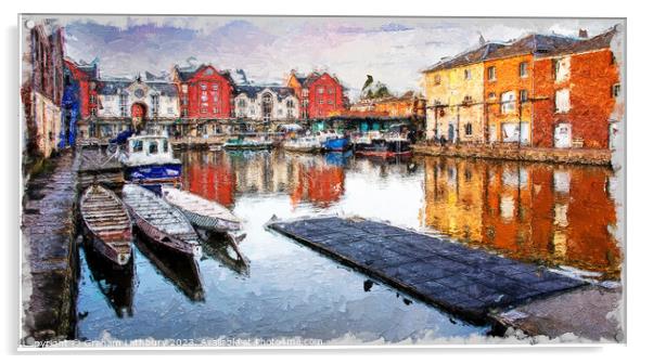 Exeter Quays in Oils Acrylic by Graham Lathbury