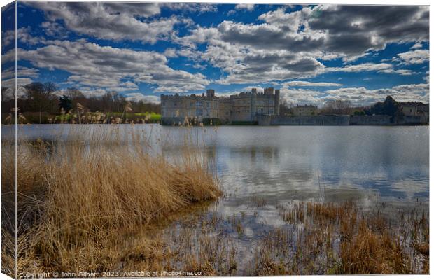 Leeds Castle in Kent an English Moated Castle Canvas Print by John Gilham