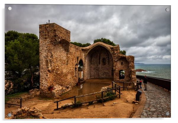 Ruins of St. Vincent Church in Tossa de Mar Acrylic by Artur Bogacki