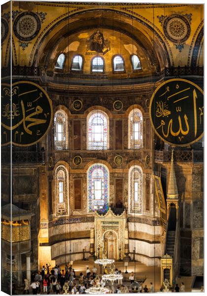 Mihrab and Mimbar in Hagia Sophia Canvas Print by Artur Bogacki
