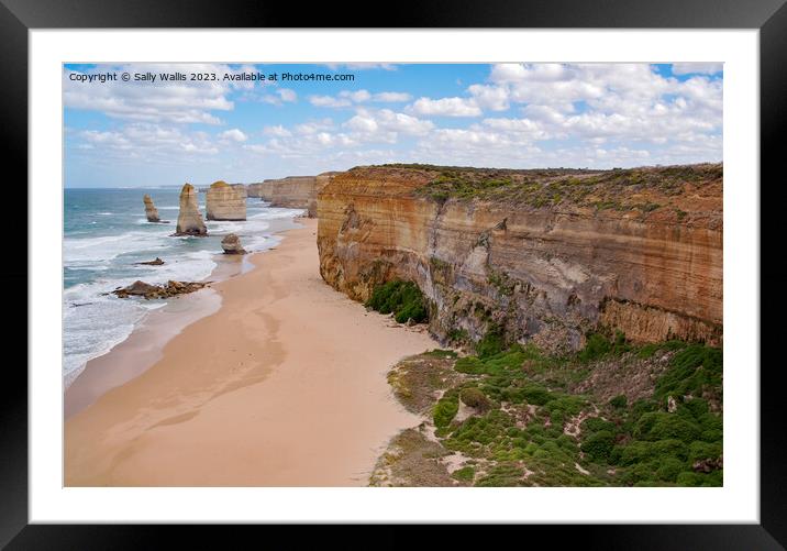 Apostles close to the tide-line Framed Mounted Print by Sally Wallis