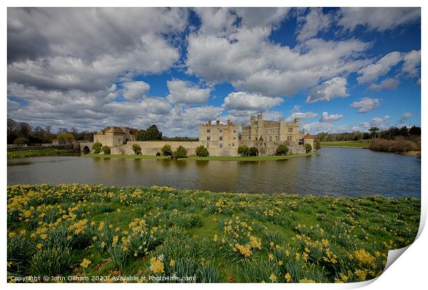 Leeds Castle Kent in spring time Print by John Gilham