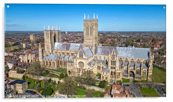 Lincoln Cathedral Acrylic by GEOFF GRIFFITHS