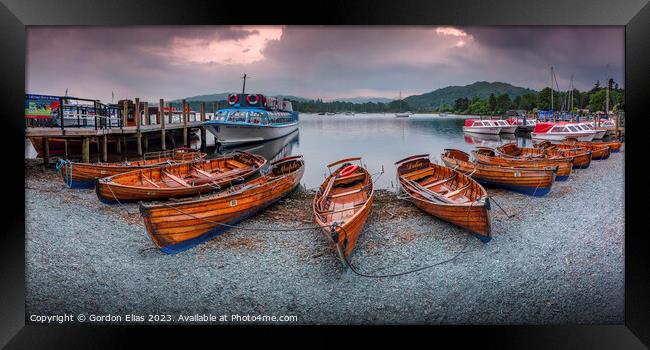 Scenic Tourist Rowing Boats on Lake Windermere's A Framed Print by Gordon Elias