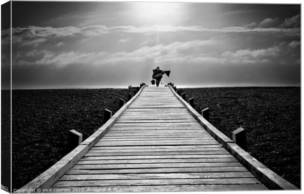 Fisherman and Boardwalk Canvas Print by nick coombs