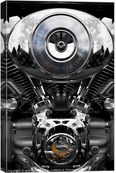 Gleaming Harley Davidson Engine Canvas Print by nick coombs