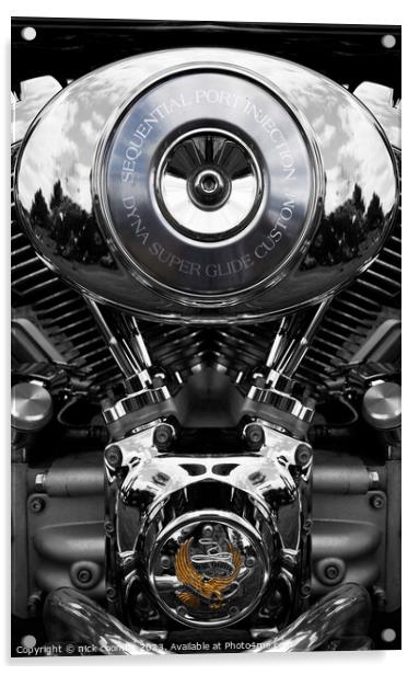 Gleaming Harley Davidson Engine Acrylic by nick coombs